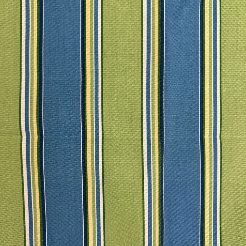 Richloom JOHN WOLF GREEN Blue Green STRIPE Outdoor Upholstery Fabric 2.3 Yd x 56